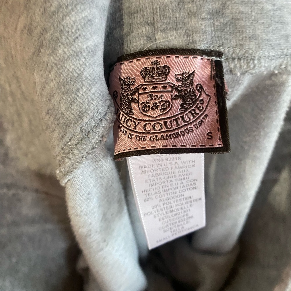 Juicy Couture Light Gray Hoodie flare pant y2k new - Picture 3 of 4
